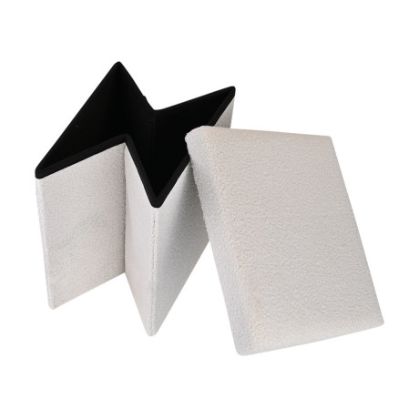 Estia Σκαμπο Cube Teddy με Αποθηκευτικο Χωρο 38χ38cm Λευκο