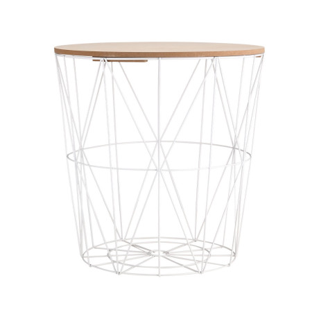 Βοηθητικο Τραπεζακι με Αποθηκευτικο Χωρο Λευκο