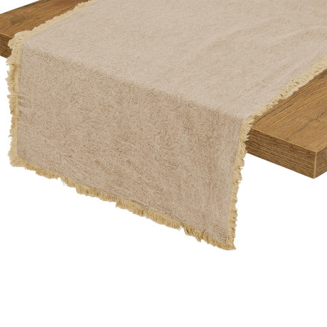 Estia Ρανερ Τραπεζιου Loom 45x150cm με Κροσσια Μπεζ