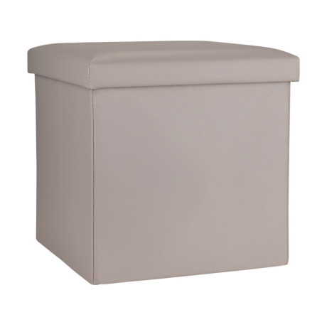 Estia Σκαμπο Cube Leather με Αποθηκευτικο Χωρο Taupe