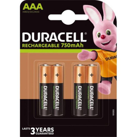 Duracell Recharge r03 aaa 750 mah Rechargeable Battery (Blister) (Dur17069)