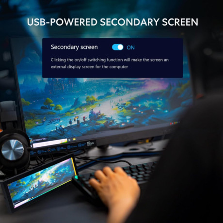 Lian li 8.8" Universal Screen White - for any pc - Argb Frame - Display Panel - Lcd mini monitor