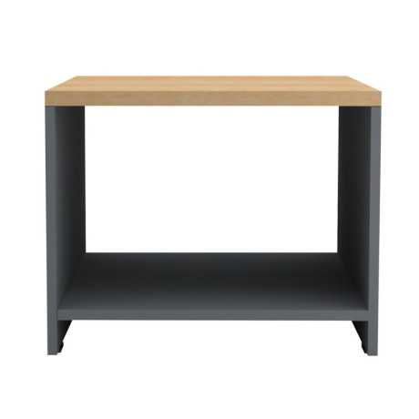 Τραπεζάκι Γραφείου Επαγγελματικό Venturo Megapap Χρώμα Ανθρακί - Φυσικό Οξιάς 60x60x45εκ.