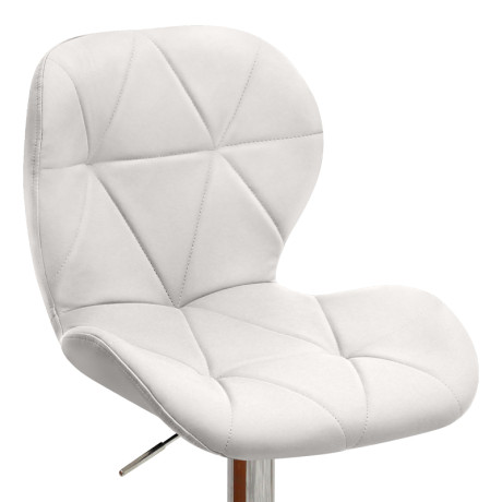 Σκαμπό Μπαρ Dolores Megapap με Ρυθμιζόμενο Ύψος pu Λευκό - Βάση Χρωμίου 45,5x38x89/109εκ.