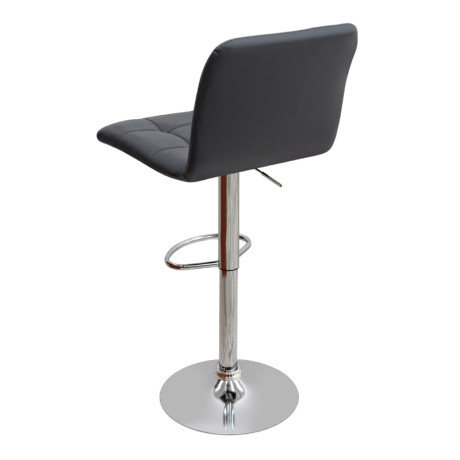 Σκαμπό Μπαρ Carmelo Megapap με Ρυθμιζόμενο Ύψος pu Μαύρο - Βάση Χρωμίου 45x42x90/113εκ.