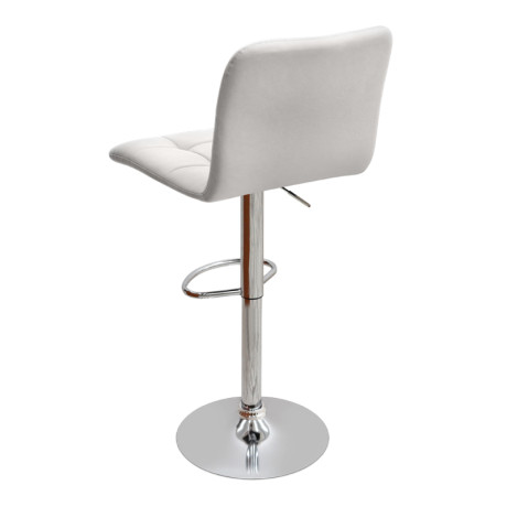 Σκαμπό Μπαρ Carmelo Megapap με Ρυθμιζόμενο Ύψος pu Λευκό - Βάση Χρωμίου 45x42x90/113εκ.