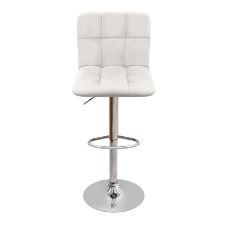 Σκαμπό Μπαρ Carmelo Megapap με Ρυθμιζόμενο Ύψος pu Λευκό - Βάση Χρωμίου 45x42x90/113εκ.