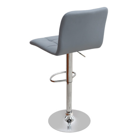 Σκαμπό Μπαρ Carmelo Megapap με Ρυθμιζόμενο Ύψος pu Γκρι - Βάση Χρωμίου 45x42x90/113εκ.