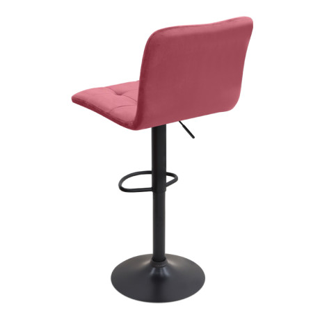 Σκαμπό Μπαρ Carmelo Megapap με Ρυθμιζόμενο Ύψος Βελούδο Σάπιο Μήλο - Βάση Μαύρο ματ 45x42x90/113εκ.