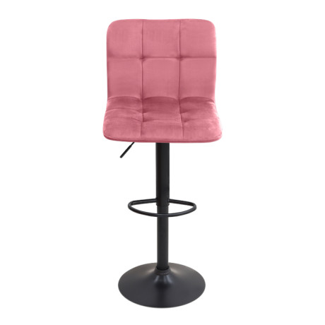 Σκαμπό Μπαρ Carmelo Megapap με Ρυθμιζόμενο Ύψος Βελούδο Σάπιο Μήλο - Βάση Μαύρο ματ 45x42x90/113εκ.