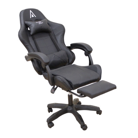 A9950 ΜΑΥΡΟ PVC ΠΟΛΥΘΡΟΝΑ GAMING/ΜΕ ΥΠΟΠΟΔΙΟ 61Χ62Χ45-118/54-127εκ.