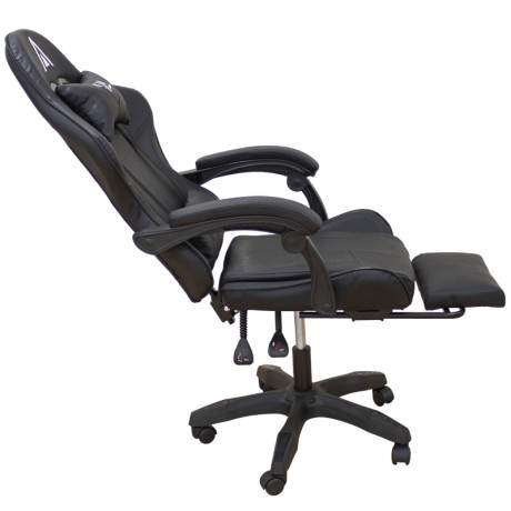 A9950 ΜΑΥΡΟ PVC ΠΟΛΥΘΡΟΝΑ GAMING/ΜΕ ΥΠΟΠΟΔΙΟ 61Χ62Χ45-118/54-127εκ.