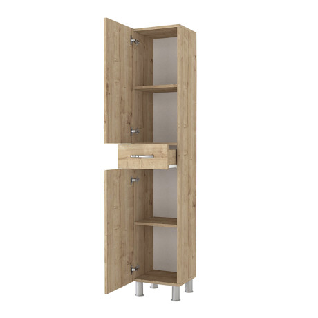 Ντουλάπι Κουζίνας - Μπάνιου Selina Megapap Χρώμα Sapphire oak 35x31x179εκ.