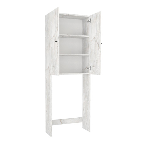 Έπιπλο Πλυντηρίου Romme Megapap Χρώμα Λευκό εφέ Μαρμάρου 65x27,1x180εκ.