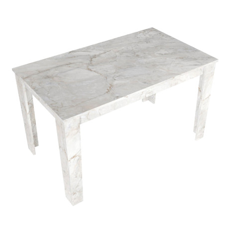 Τραπέζι Darlen Megapap Χρώμα Λευκό εφέ Μαρμάρου 125x72x74εκ.