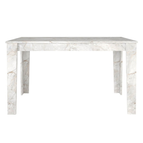 Τραπέζι Darlen Megapap Χρώμα Λευκό εφέ Μαρμάρου 125x72x74εκ.