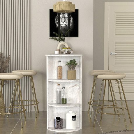 Τραπέζι Μπαρ Vigne Megapap Χρώμα Λευκό εφέ Μαρμάρου 150x51,6x101,8εκ.