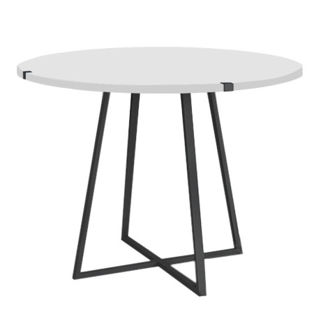 Σετ Τραπεζαρία 5τμχ Rubes - Bianca Megapap Χρώμα Λευκό - Γκρι Ø100x78εκ.