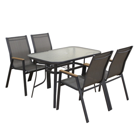 SELBY SET ΤΡΑΠΕΖΑΡΙΑΣ 5ΤΜΧ ΑΝΘΡΑΚΙ 120Χ70εκ.