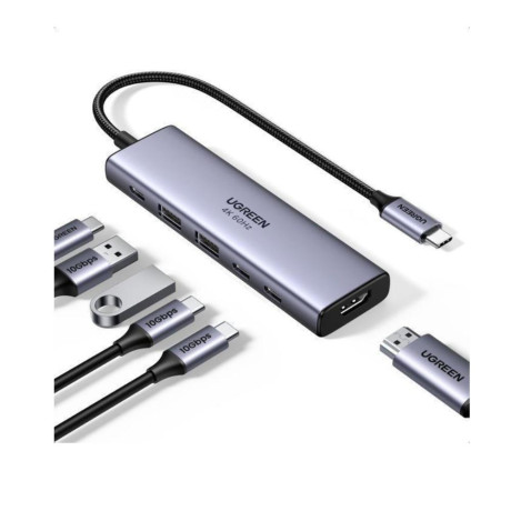 Ugreen Cm511 usb-c hub Hdmi 4k 60hz 2x usb 3.2 2x usb-c 3.2 pd (35999) (Ugr35999)