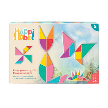 HappiHobbi Μαγικά Σχήματα 26 Εκπαιδευτικοί Χάρτινοι Μαγνήτες Για 5+ Χρονών