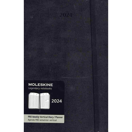 Moleskine 2024 pro 12-Month Weekly Vertical Large Hardcover Notebook