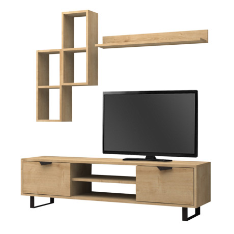 Σύνθεση Τηλεόρασης Lonsa Megapap Χρώμα Φυσικό Οξιάς 160x35x40εκ.