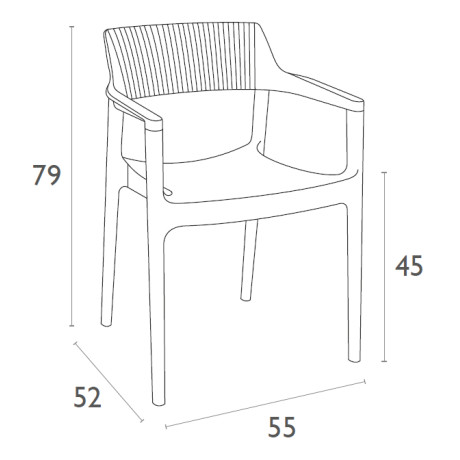 TULUM BLACK/TAUPE ΠΟΛΥΘΡΟΝΑ ΠΟΛ/ΝΙΟΥ 55X52X79εκ.