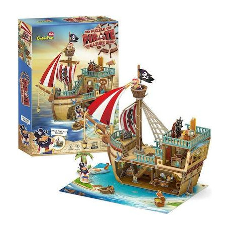 Puzzle Pirate Treasure Ship 3d 157 Κομματια