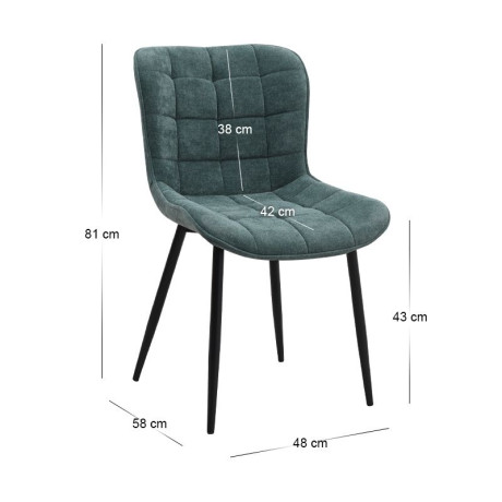 Σετ Τραπεζαρία 5τμχ Darlen - Chiara Megapap Χρώμα Sapphire oak - Πράσινο 125x72x74εκ.