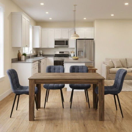 Σετ Τραπεζαρία 5τμχ Darlen - Chiara Megapap Χρώμα Καρυδί - Ανθρακί 125x72x74εκ.