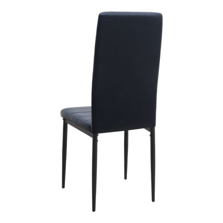 Σετ Τραπεζαρία 5τμχ Darlen - Rosa Megapap Χρώμα Sencron Black - Μαύρο 125x72x74εκ.