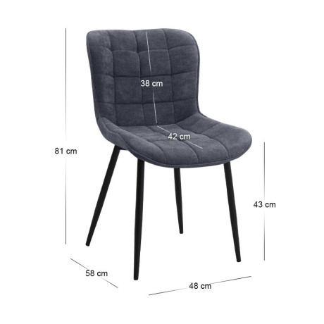 Σετ Τραπεζαρία 5τμχ Darlen - Chiara Megapap Χρώμα Sencron Black - Ανθρακί 125x72x74εκ.