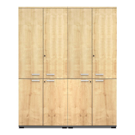 Ντουλάπα Γραφείου Επαγγελματική Venturo Megapap Χρώμα Ανθρακί - Φυσικό Οξιάς 160x40x200εκ.