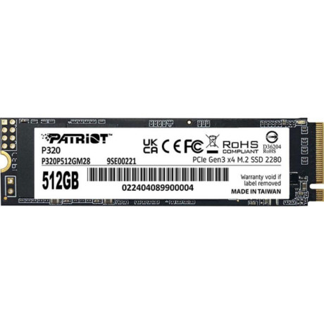 Patriot P320 512 gb Pcie 3.0 x4 Nvme 1.3 m.2 2280 (P320p512gm28) (Patrp320p512gm28)
