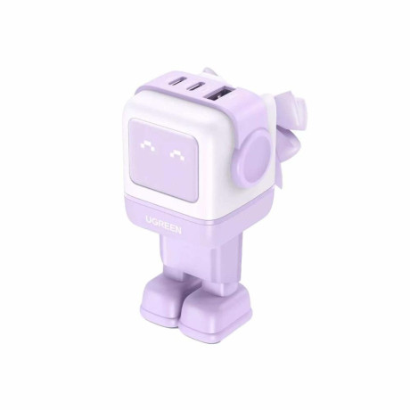 Ugreen Wall Charger Nexode rg Robot gan 2x usb-c + usb 65w Purple (35291) (Ugr35291)