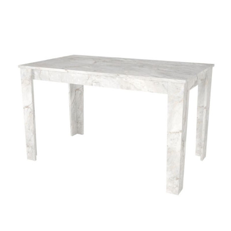 Σετ Τραπεζαρία 5τμχ Darlen - Rosa Megapap Χρώμα Λευκό εφέ Μαρμάρου - Καφέ/χρωμίου Πόδι 125x72x74εκ.