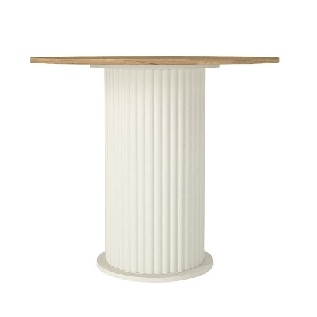 Σετ Τραπεζαρία 5τμχ Bohema - Viva Megapap Χρώμα Ivory/sepet oak - Μαύρο Ø90x77,7εκ.