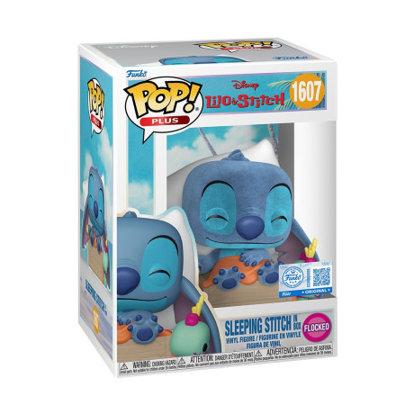 Funko Pop! Disney Plus: Lilo & Stitch - Sleeping Stitch in box (Flocked) (Special Edition) #1607 Vinyl Figure