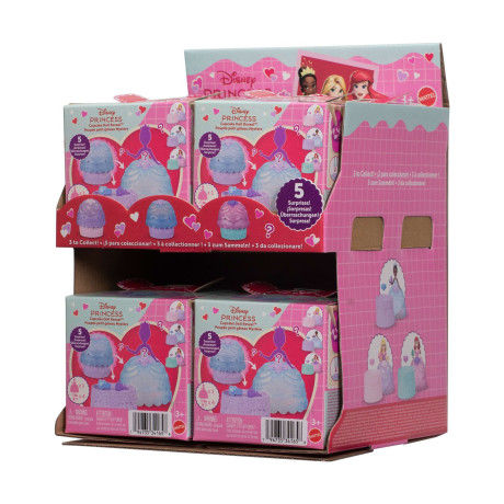 Mattel Disney Dolls: Disney Princess Small Dolls - Disney Princess Mini Dolls new Cupcake Surprise cdu 3 Designs (Jjt70)