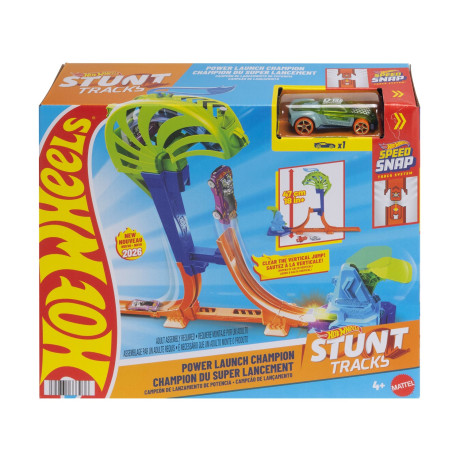 Mattel hot Wheels Speed Snap: Stunt Tracks - Power Launch Champion Playset (Jhk75)