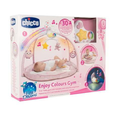 Chicco First Dreams: Βρεφικό Γυμναστήριο με Προβολέα Enjoy Colors, ροζ (y-01-09866-10)