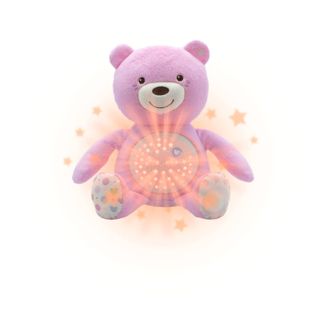 Chicco First Dreams: Βρεφικό Αρκουδάκι με Προβολέα, Baby Bear, ροζ (Y02-08015-10)