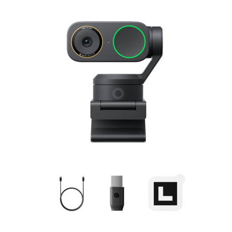 Insta360 Link 2 pro Black - 2-Axis Gimbal 4k, Hdr, ai Noise Cancel, ai Track-Frame, Dual mic Webcam