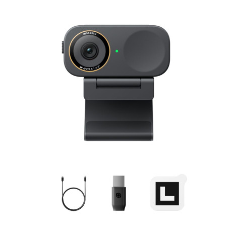 Insta360 Link 2c pro Black - 4k, Hdr, ai Noise Canceling, ai Track-Frame, Dual mic Webcam