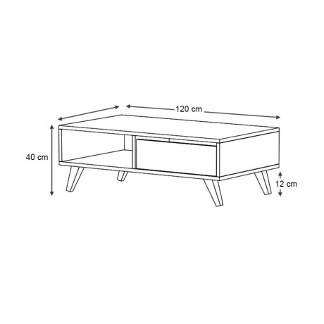 Τραπεζάκι Σαλονιού Aster Megapap Χρώμα Καρυδί 120x56x40εκ.