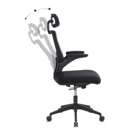 Καρέκλα Γραφείου Διευθυντική Belora Megapap με Ύφασμα Mesh Χρώμα Μαύρο 63,5x62x117/127εκ.