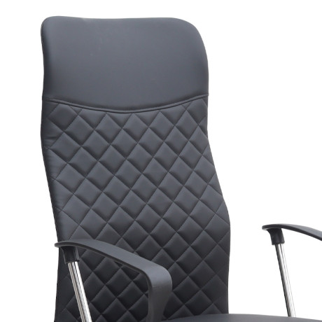 Καρέκλα Γραφείου Novaro Megapap από Τεχνόδερμα Χρώμα Μαύρο 61x68x111/121εκ.