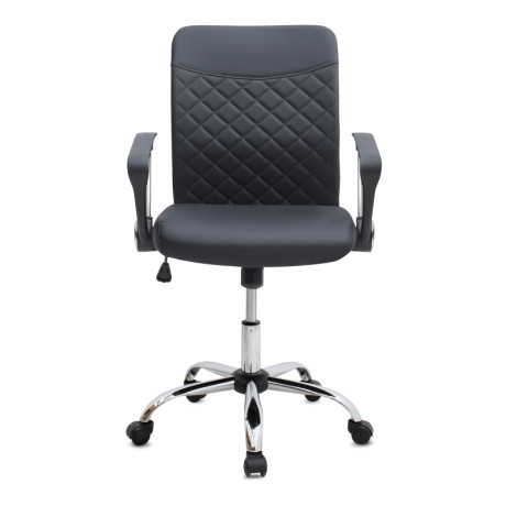 Καρέκλα Γραφείου Avelon Megapap από Τεχνόδερμα Χρώμα Μαύρο 60x56x94/103εκ.