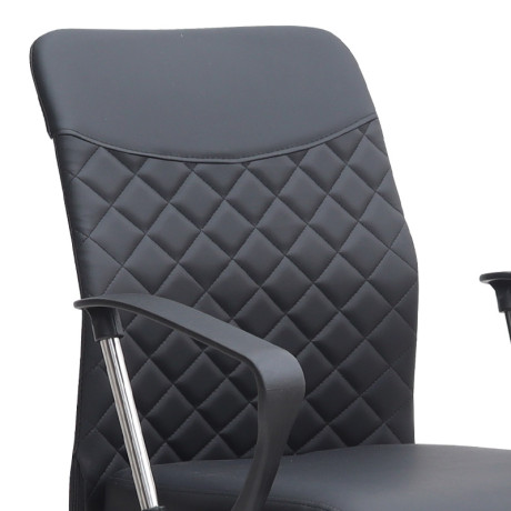 Καρέκλα Γραφείου Avelon Megapap από Τεχνόδερμα Χρώμα Μαύρο 60x56x94/103εκ.